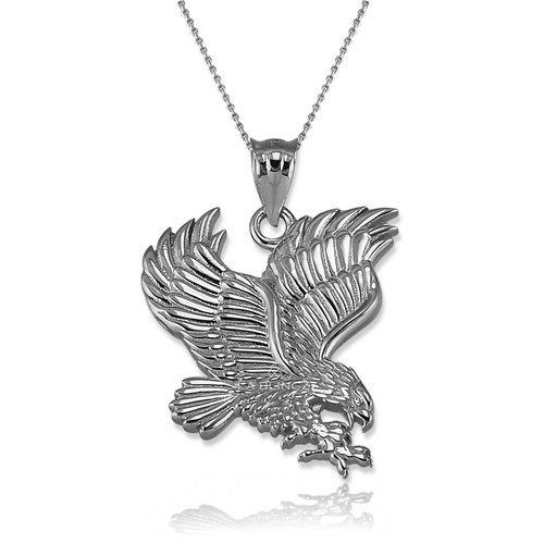 Solid Gold American Eagle Pendant Necklace – 10K & 14K Yellow, White, Rose Gold - Picture 19 of 23