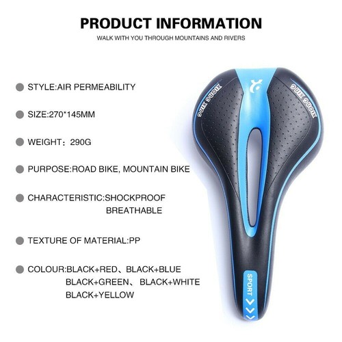 Bicycle Seat Bike Cycle MTB Saddle Road Mountain Sports Soft Gel Pad Cushion UK - Picture 12 of 19