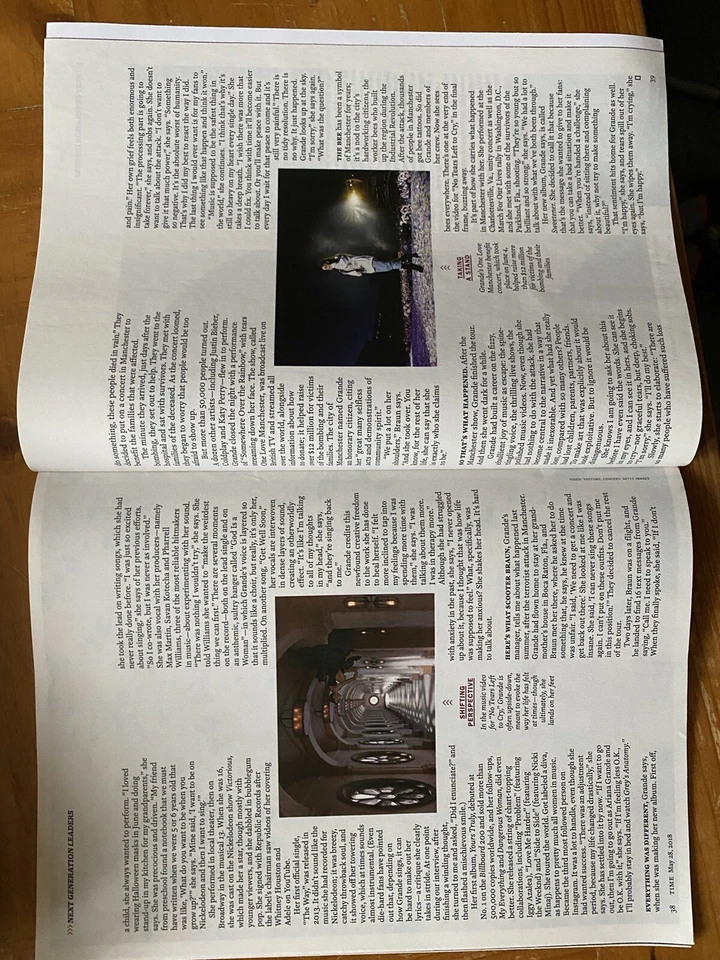 Time Magazine 2018 Ariana Grande Next Generation Leaders Weeknd NO LABEL Rare! - Image 4 of 4