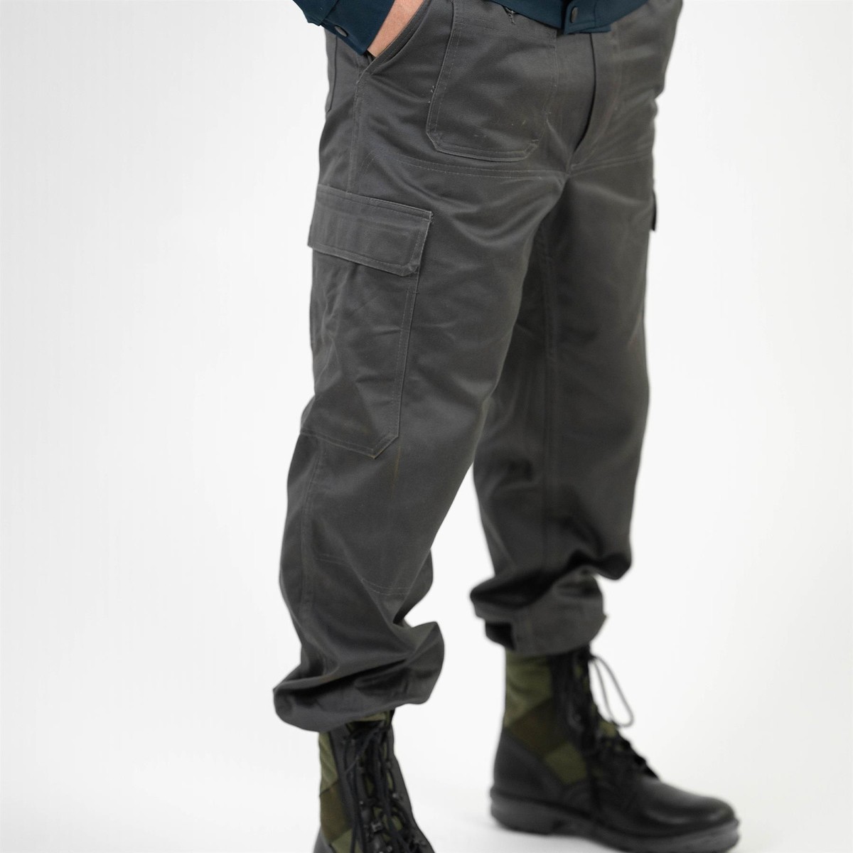 Genuine Danish M71 Army gray work pants adjustable waist