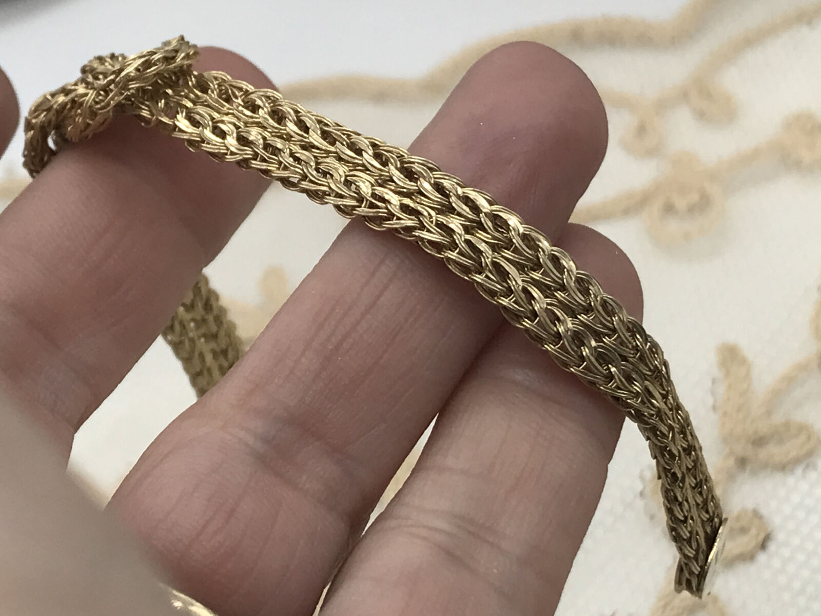 10K Love Knot Braided Chain Bracelet Unique - image 7