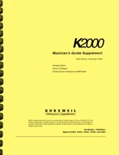 Kurzweil K2000 V3 Version 3 Musician's Guide SUPPLEMENT MANUAL