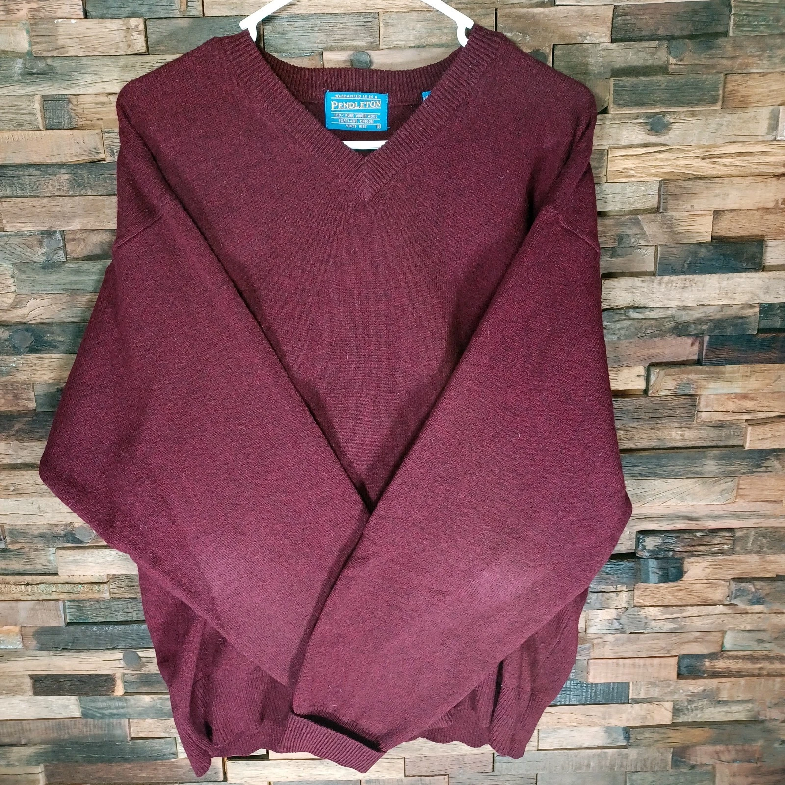 Pendleton Lambswool 100% Virgin Wool Pullover Sweater Men's L Maroon