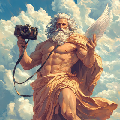XXL 30X30 car sticker God Zeus with camera sticker