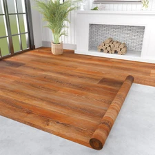 Vinyl Flooring Roll 107 Sq.Ft | 3'4"W X 32'10"L, PVC Leather-Like Linoleum Floor