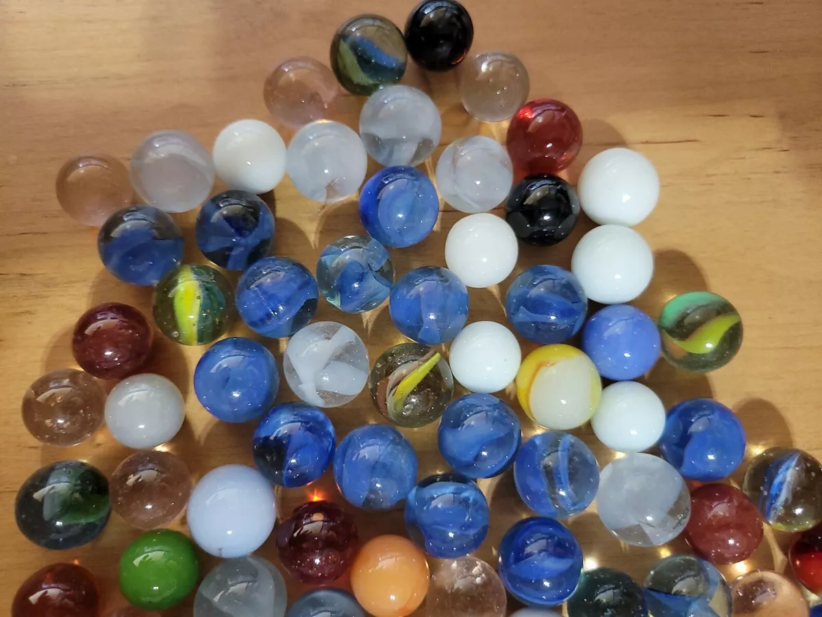 Vintage Mixed Lot Glass Toy Marbles 100 Estate Sale Find 1 Pound EUC
