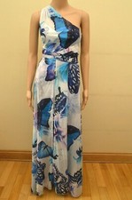  Lipsy VIP Camilla One Shoulder Butterfly Maxi Dress Sz UK 6 8 10