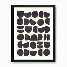 Mid Century Modern Abstract Pattern Framed Wall Art Poster Canvas Print Picture