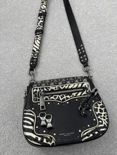 Rare Marc Jacobs Mashup Animal Print Saddle Bag Crossbody Studded