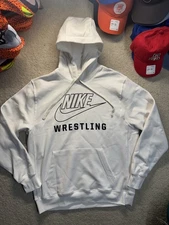 Nike Swoosh Wrestling Club Classic Hoodie Spell Out Size Large White New