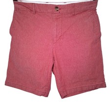 Old Navy Ultimate Slim Shorts Men 32 Built In Flex Red Chambray Chinos