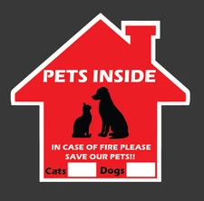 Pets Inside Please Save Our Pets! Markable Decal Car House Window Vinyl Decal
