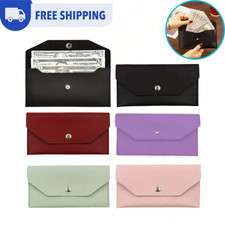 Cash Envelope Wallet PU Leather Pouch Money Organizer Storage Bag Women Moneybag