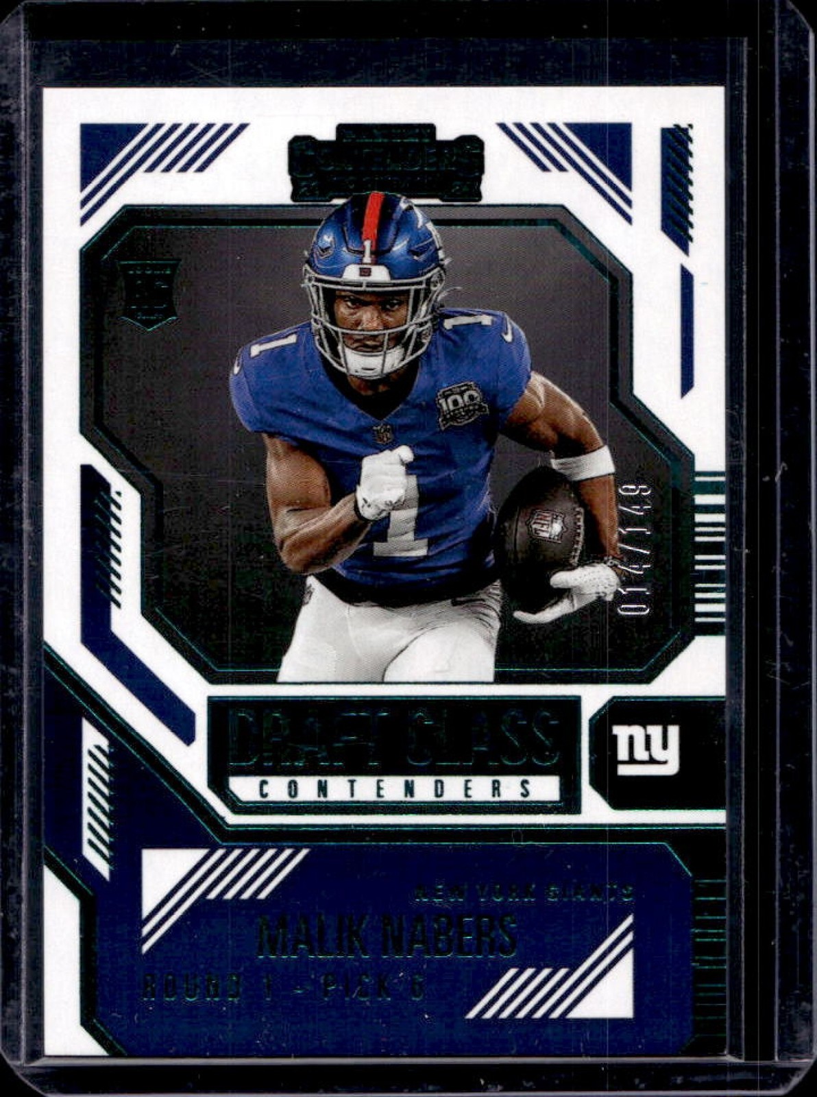 Malik Nabers Panini Contenders Draft Class Contenders #5 Teal
