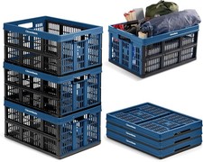Collapsible Utility Crate Recycled 45L Ocean 3PK Create Stackable Order