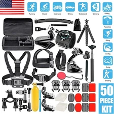 50-in-1 Action Camera Accessory Kit for Gopro Hero 13 12 11 10 9 + Dive Case US