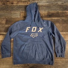 Fox Racing Legacy Moth Fleece Hoodie Mens Large Blue Pullover Motocross