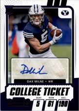 2021 Panini Contenders Draft Picks Game Ticket Purple #285 Dax Milne Auto