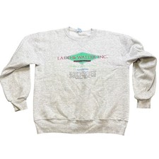 Vintage Russell Athletic Grey Crewneck Sweatshirt Made in USA Large 1990 Graphic