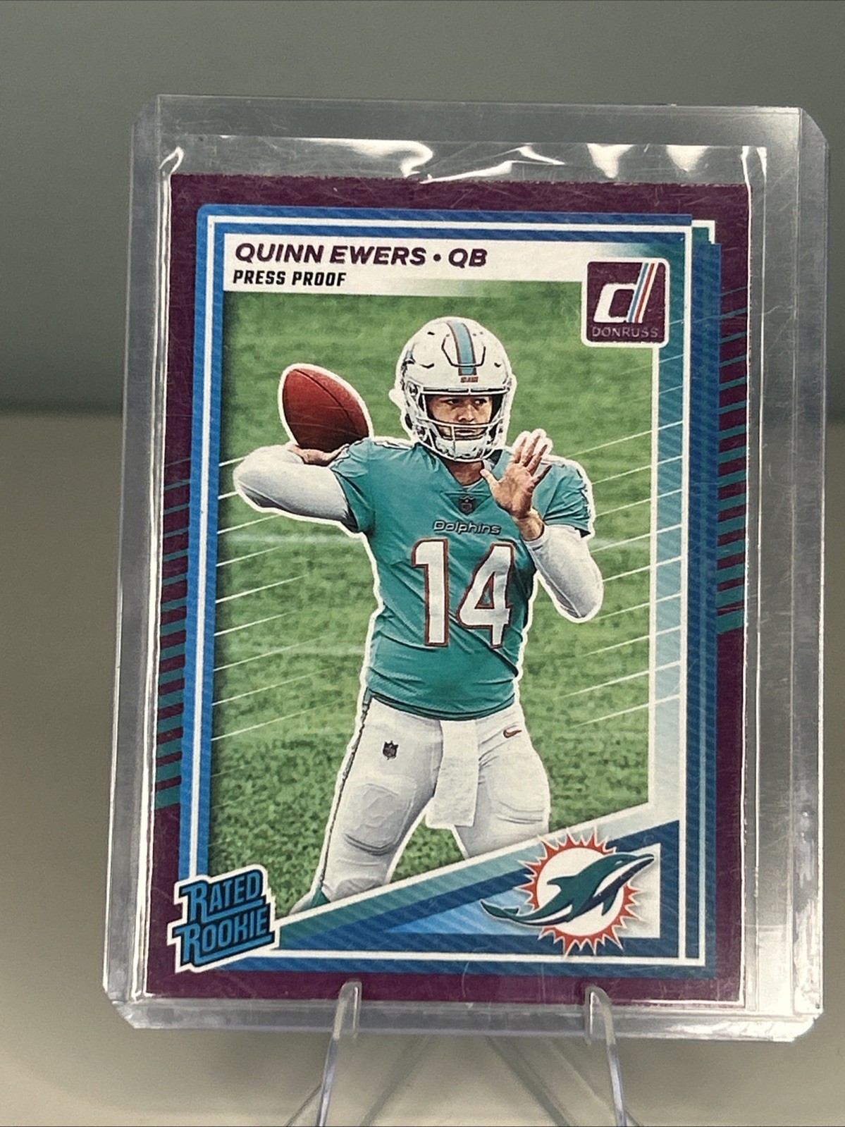 2025 Panini Donruss - Rated Rookie Quinn Ewers #342 Purple Press Proof (RC)