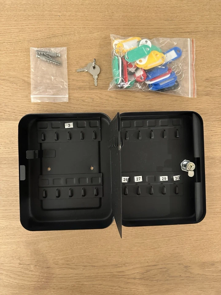 AdirOffice Steel Security Safe 30 Key Holder Cabinet and Organizer for Wall - Image 2 of 3