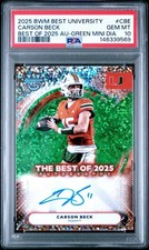 2025 BWM BEST UNIVERSITY CARSON BECK /99 BEST OF 2025 AUTO GREEN MINI DIA PSA 10