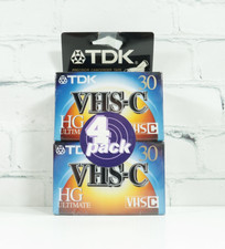 Lot 4 TDK TC-30HG VHS-C Camcorder Cassette Tapes HG Ultimate NEW SEALED Blanks