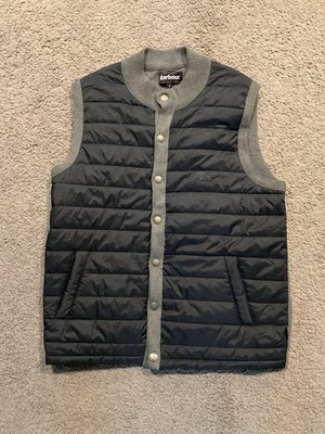 Barbour Men s Quilted Blue Vest Coat Jacket Gorpcore Casual sz Large