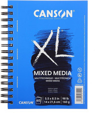 Canson XL Series Mixed Media Pad, Side Wire, 5.5x8.5 inches, 60 Sheets  