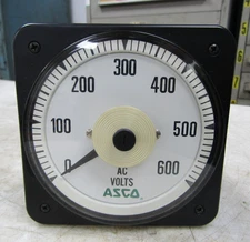 💥ASCO BYRAM BLS-77 0/600 AC VOLTS PANEL METER 150 VAC 491942-027