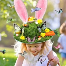 Easter Bonnet Kit Hat for Boys Girls Kids Gifts, Handmade DIY Decorations Make 