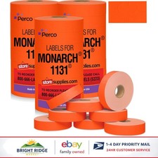 3 Sleeves of Fluorescent Red Price Labels for Easy Retail Pricing   60,000 Total
