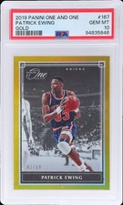 2019 Panini One And One Patrick Ewing #167 PSA 10 Gold 3/10 Basketball Gem Mint