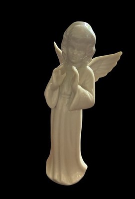 Vintage Dresden Christmas Angel Conductor White Porcelain Figurine 5  Tall