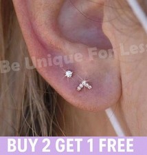 16g Helix Bar Cartilage VTEC Stud Tragus Screw Earring Flatback Labret 6mm 8mm