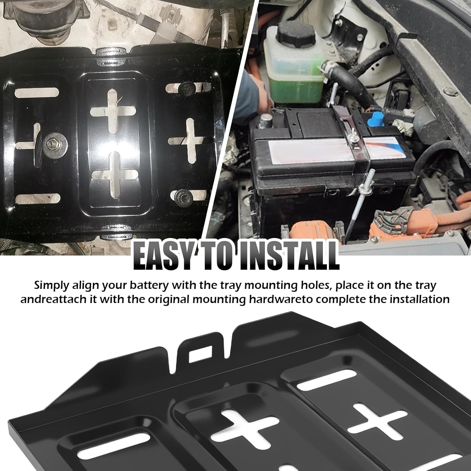 Car Battery Tray,Heavy Duty Battery Tray for Car Used as Batteries Mounting Hold