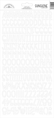 Doodlebug Sunshine Cardstock Alpha Stickers 6''X13''-Lily White