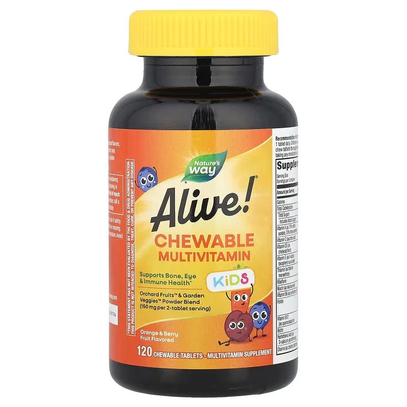Nature's Way Alive! Multivitamínico Masticable Niños Naranja y Baya 120 Tabs Foto 4 de 4