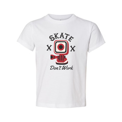 Skate Don't Work Graphic T Shirt Unisex Short Sleeve Tee With Red Camera Illustr