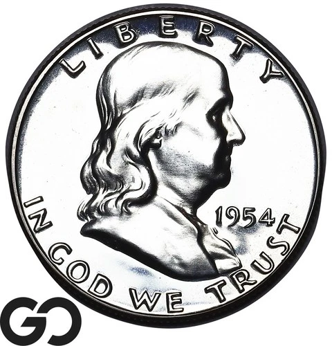 1954 Franklin Half Dollar, PROOF, Premium Quality Superb Gem PR++