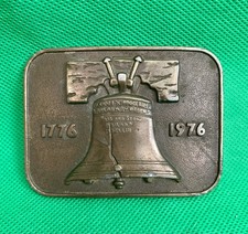 Vintage American Bicentennial Liberty Bell Belt Buckle 1776 - 1976 USA