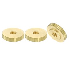 Knurled Thumb Nuts, 3Pcs M6 Brass Nut Flat Head Through Hole for 3D Printer Part