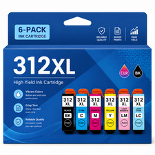 312XL Ink Combo 6-Pack for Epson Expression XP-8500 XP-8600 XP-15000