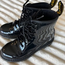 Dr. Martens Toddler Black size one patient Leather Lace Up Zip Ankle Boots