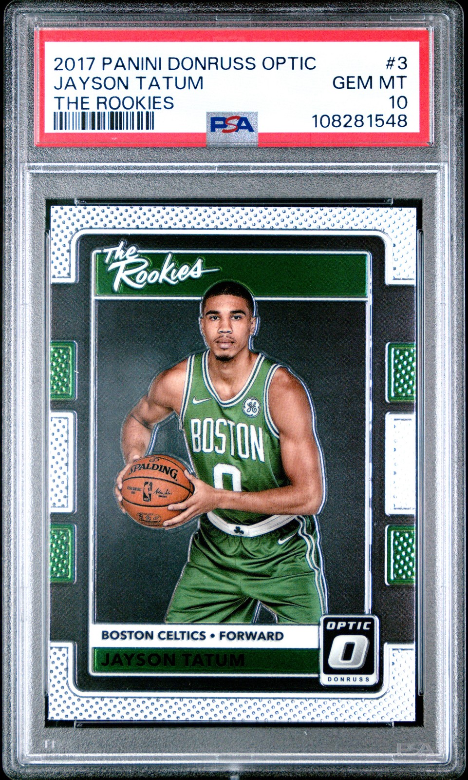 2017 PANINI DONRUSS OPTIC THE ROOKIES #3 JAYSON TATUM PSA 10