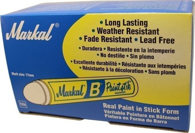 Markal ''B'' Green Solid Paint Stick Marker Tire Crayon Pack of 12