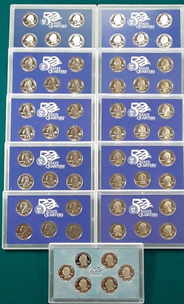 アメリカ 50州記念硬貨 プルーフ コンプリート 1999〜2008年 10年分