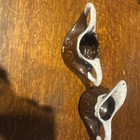 VTG REDWARE BROWN SPECKLE WHITE DRIP GLAZE RAISED SWIRL DESIGN CREAM/SUGAR EUC — photo 1