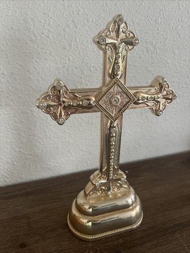 Vintage Royal limitiertes Silber Kreuz mit Kristallen 11" x 7" - Bild 2 von 9