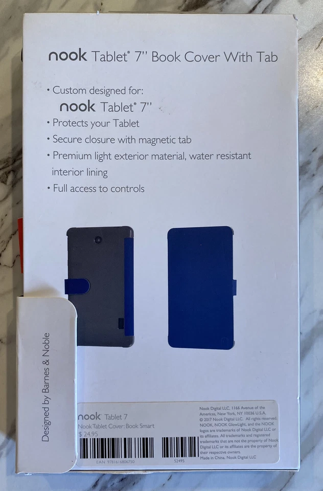 NOOK Tablet 7" Themed Book Cover With Tab "Book Smart" New - Image 2 of 4